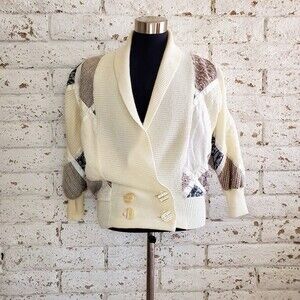 Vintage | Bonnie & Bill New York | 1980s Patchwork Cardigan Sweater | Size M